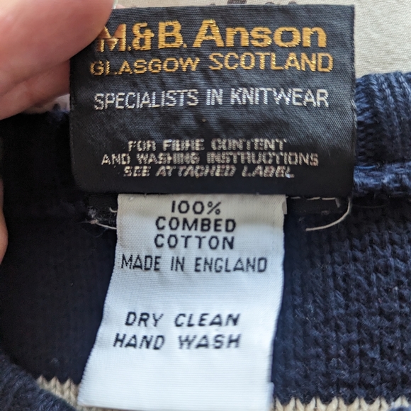 Combed cotton sweater by Maban of Scotland M&B Anson Vintage - Picture 2 of 4